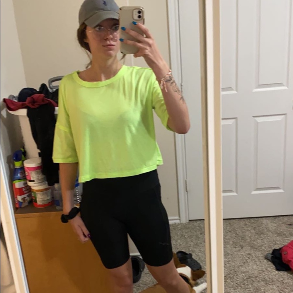 Neon green crop top